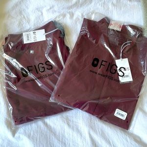 FIGs Rafaela Scrub Top Burgundy
